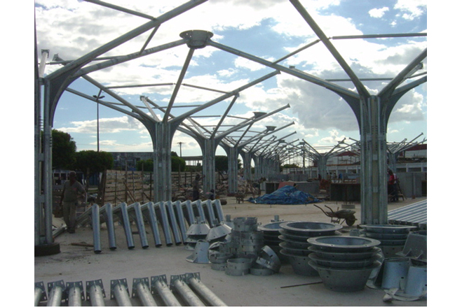 A rigid tubular steel space frame