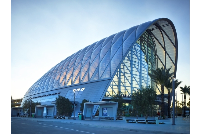 Exterior shell of the three-storey ARTIC building 