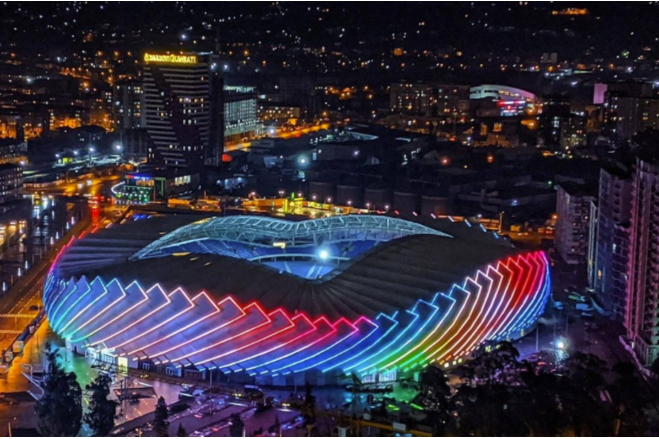 Batumi Stadium membrane nigth view