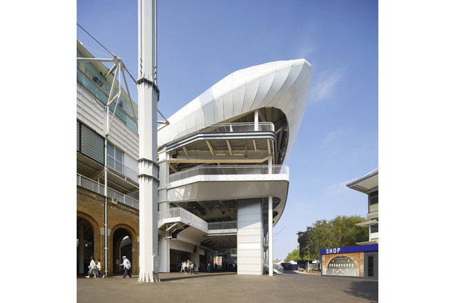 PVC membrane façade cladding on the Compton and Edrich Stands, Lord's